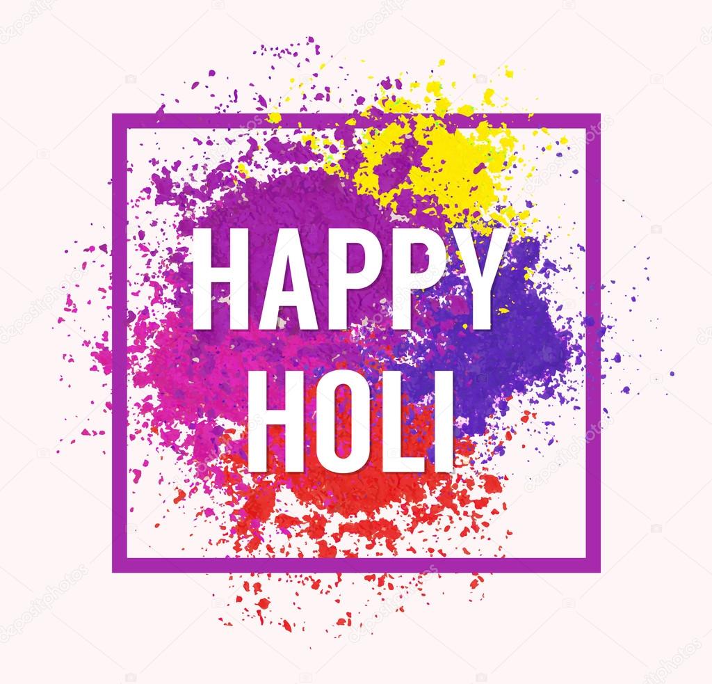 Happy Holi greeting flyer