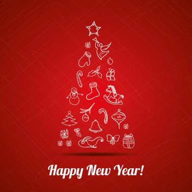 Yeni yıl tebrik kartı..