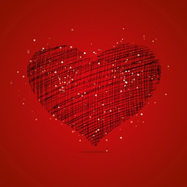 Grunge kırmızı kalp