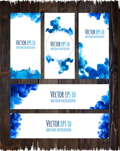 Banners com nuvem de tinta abstrata — Vetor de Stock