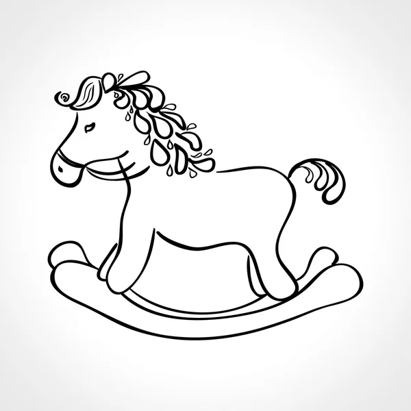 Caballo de balanceo divertido . — Vector de stock