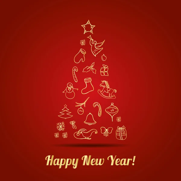 Carte de voeux Nouvel An. — Image vectorielle