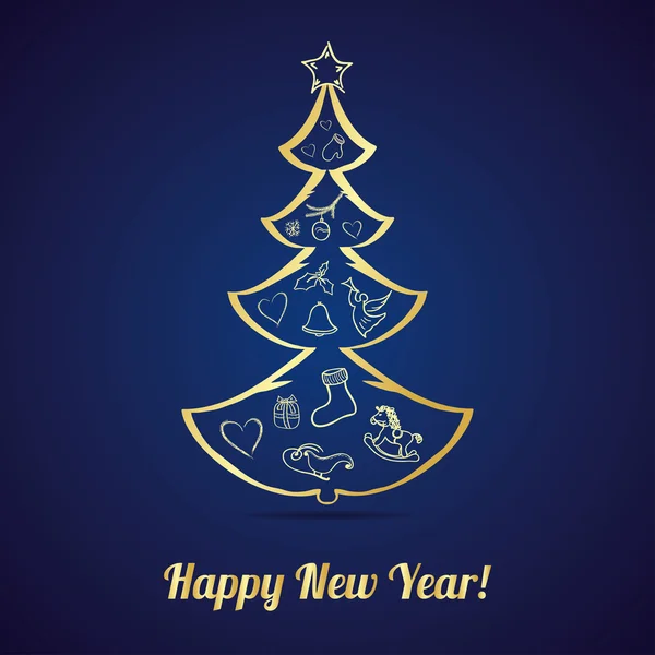 Carte de voeux Nouvel An. — Image vectorielle