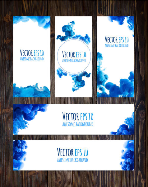Banners with abstract ink cloud