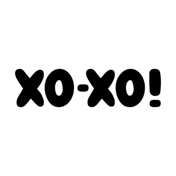 Xo xo. Ręcznie pisane okrągłe litery odizolowane na białym tle. — Wektor stockowy