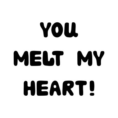 Kalbimi erittin. Beyaz bir arkaplanda el yazısıyla yazılmış yuvarlak harfler..