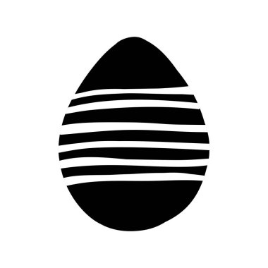 Paskalya yumurtası karalaması beyaz arka planda izole edilmiş..