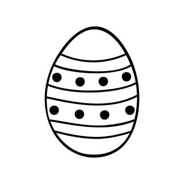 Paskalya yumurtası çizimi beyaz arkaplanda izole edilmiş..