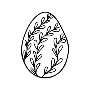 Paskalya yumurtası karalaması beyaz arka planda izole edilmiş..