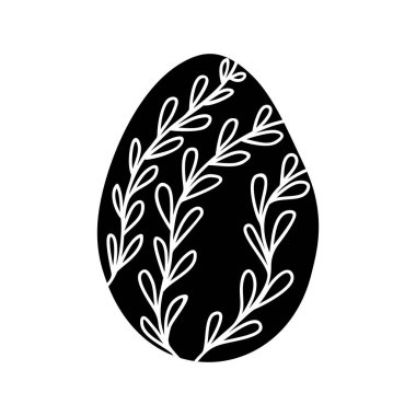 Paskalya yumurtası karalaması beyaz arka planda izole edilmiş..