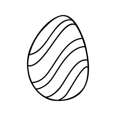 Paskalya yumurtası karalaması beyaz arka planda izole edilmiş..