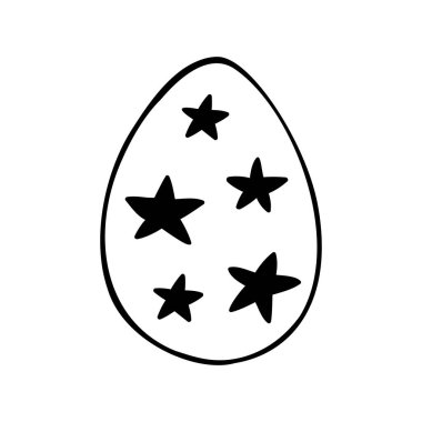 Paskalya yumurtası karalaması beyaz arka planda izole edilmiş..