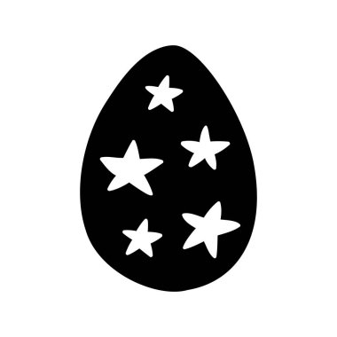 Paskalya yumurtası karalaması beyaz arka planda izole edilmiş..