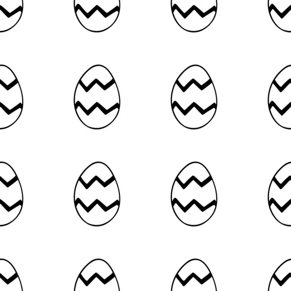 Paskalya Yumurtalarından Elde Çizilmiş Kusursuz Desenler Beyaz Bir Arkaplanda Izole — Stok Vektör