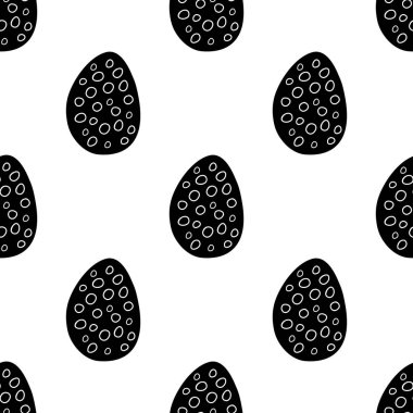 Paskalya yumurtalarından elde çizilmiş kusursuz desenler. Beyaz bir arkaplanda izole edilmiş.