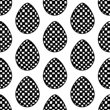 Paskalya yumurtalarından elde çizilmiş kusursuz desenler. Beyaz arkaplanda izole.