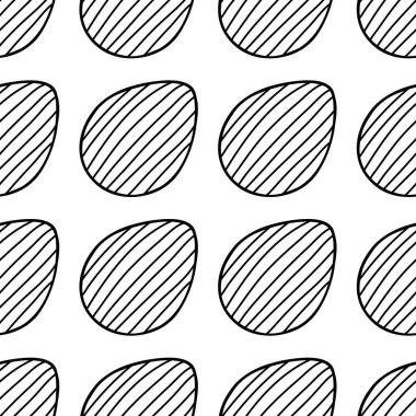 Paskalya yumurtalarından elde çizilmiş kusursuz desenler. Beyaz bir arkaplanda izole edilmiş.