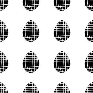 Paskalya yumurtalarından elde çizilmiş kusursuz desenler. Beyaz bir arkaplanda izole edilmiş.