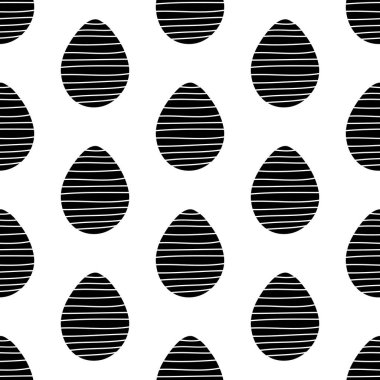 Paskalya yumurtalarından elde çizilmiş kusursuz desenler. Beyaz bir arkaplanda izole edilmiş.
