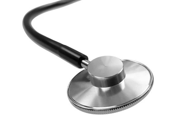 Black Stethoscope Isolated White Background Stock Photo — Stock Photo, Image