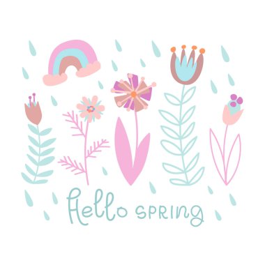 Paskalya teması üzerine vektör illüstrasyonu.