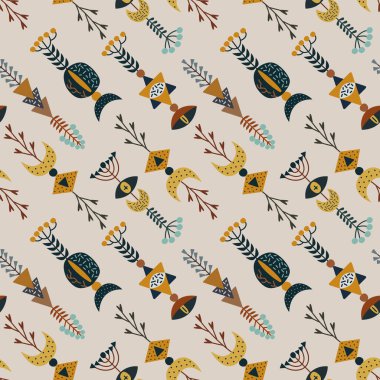 .Sihirli sembollerin ve işaretlerin vektör illüstrasyonu.