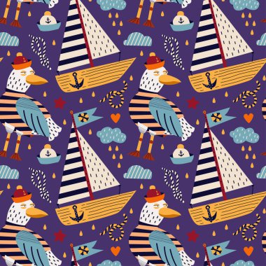 Korsanlarla kusursuz şablonun vektör çizimi.