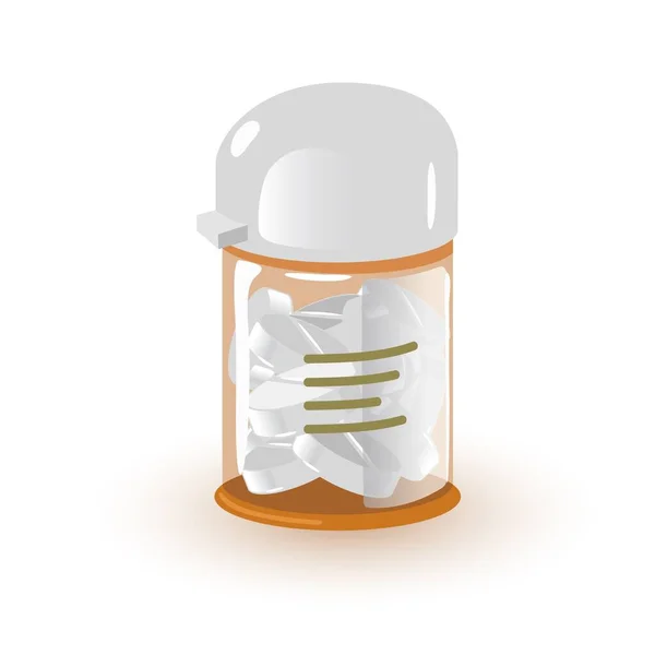 Cartoon plastic pot met capsule — Stockvector