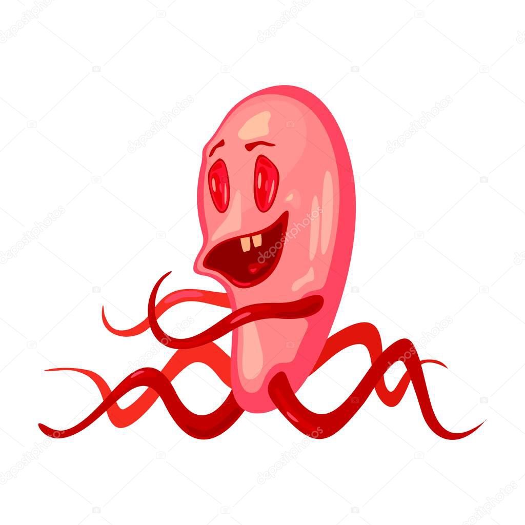Helicobacter pylori is gram-negative, microaerophilic bacterium in stomach.