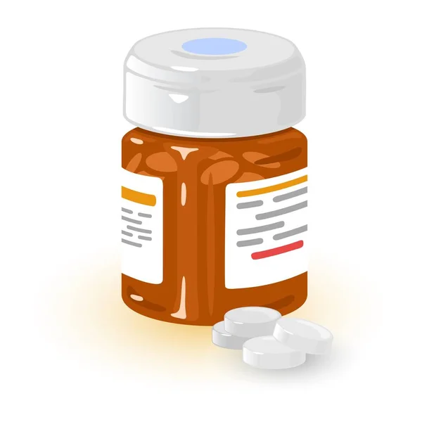 Cartoon pot met tabletten — Stockvector