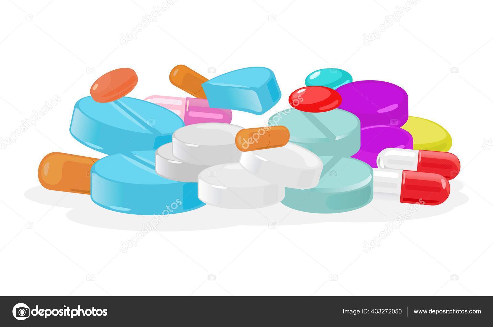 Cartoon pile of medical pills Stock Vector Image by ©69astral@  #433272050