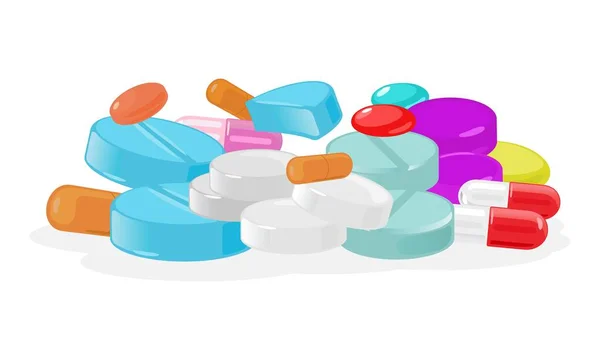 Cartoon pile di pillole mediche — Vettoriale Stock