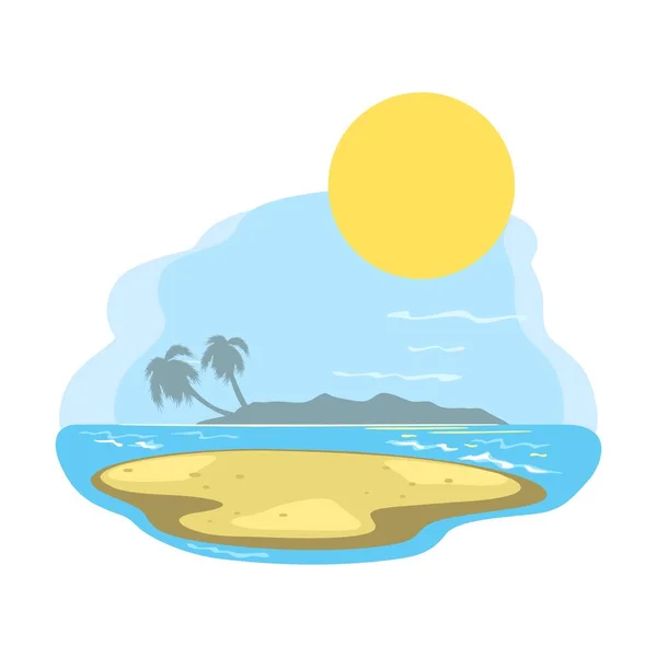 Cartoon desert island paradise — Stock Vector