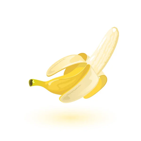 Desenhos animados descascados banana fruta —  Vetores de Stock