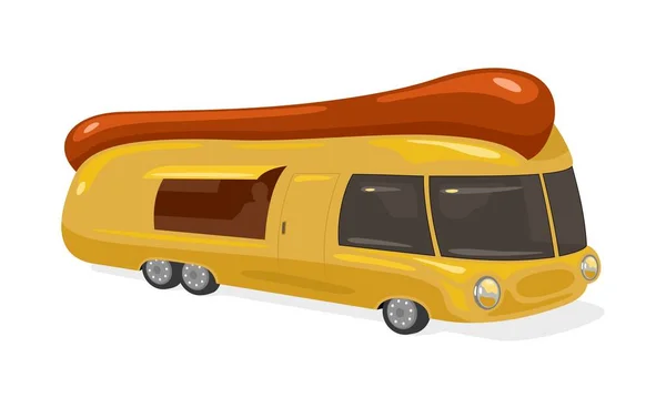 Caricatura hot dog food truck — Vector de stock