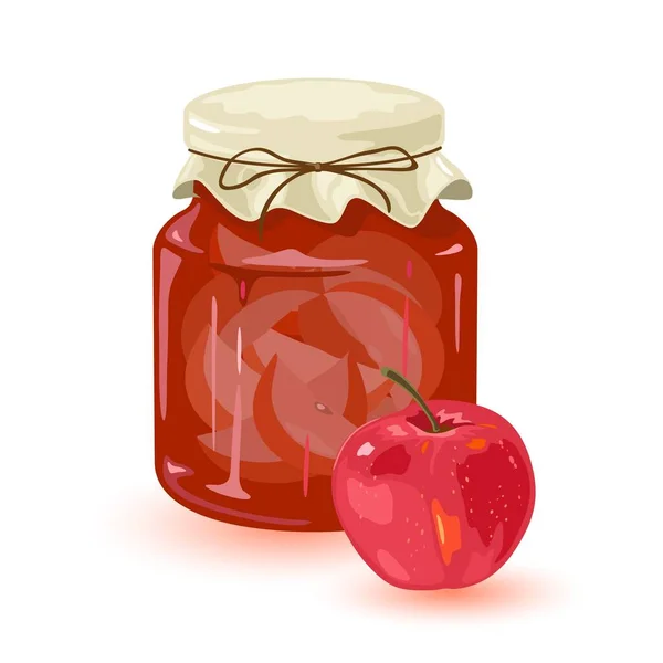Engarrafamento de maçã vermelha — Vetor de Stock