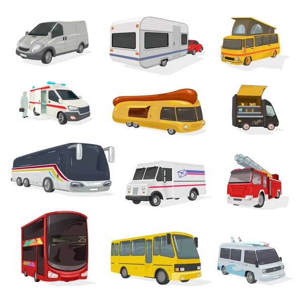 Cartoon road transport set — Stockový vektor