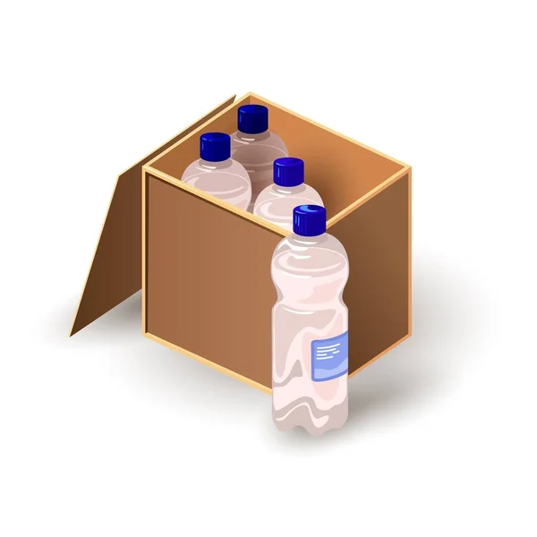 Garrafa plástica de água mineral pura —  Vetores de Stock