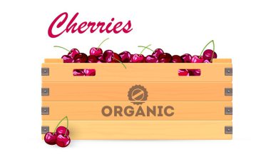 Tahta kutuda taze kirazlar