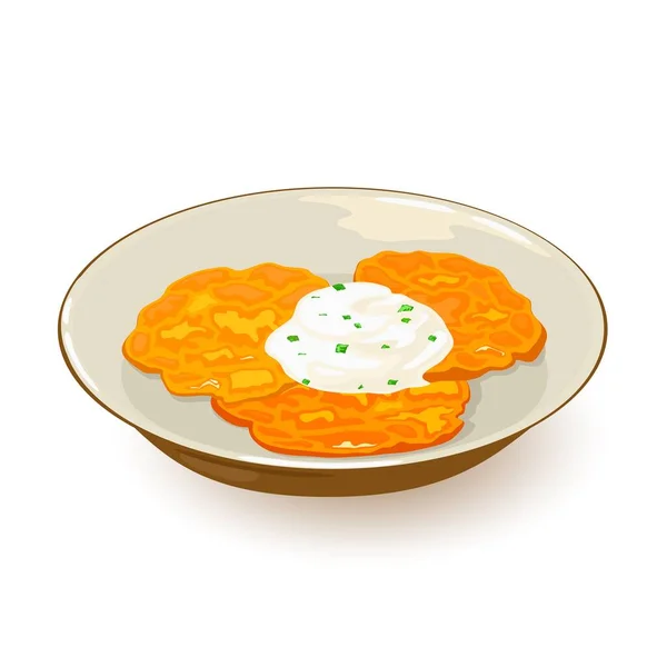 Tortitas de patata deliciosas de dibujos animados — Vector de stock