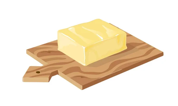 Cartoon boter op snijplank — Stockvector