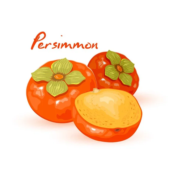 Cartoon sappige oranje persimmon — Stockvector