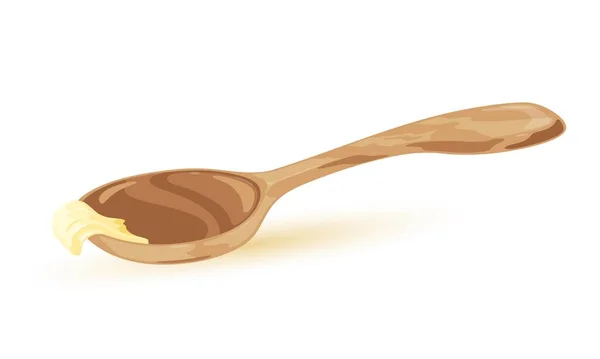 Cartoon butter on spoon — Stock Vector