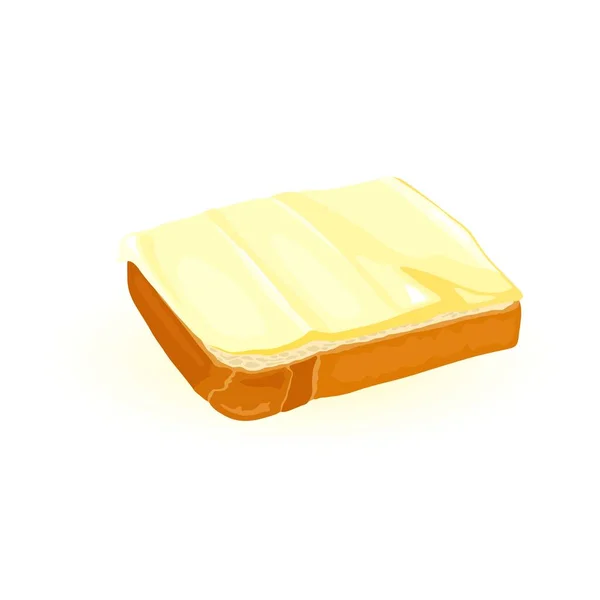 Sandwich fresco con mantequilla — Vector de stock