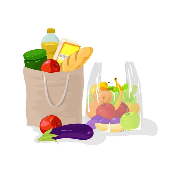 Cartoon healthy products set — Stock Vector