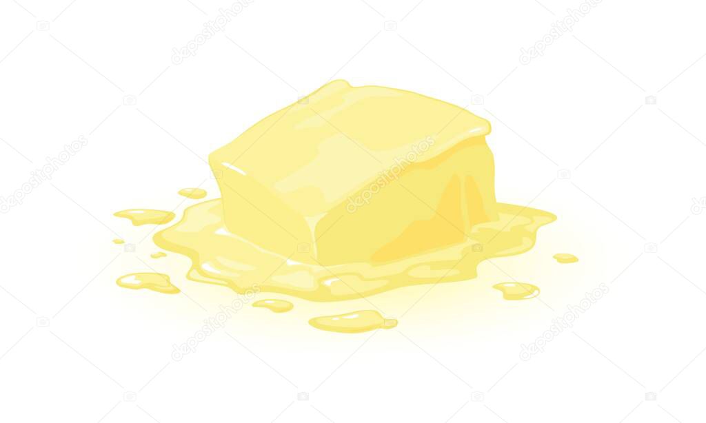 Cartoon melted butter block