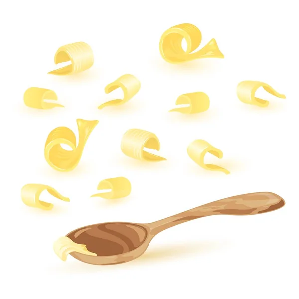 Tereyağı bukleleri ve ahşap kaşık
