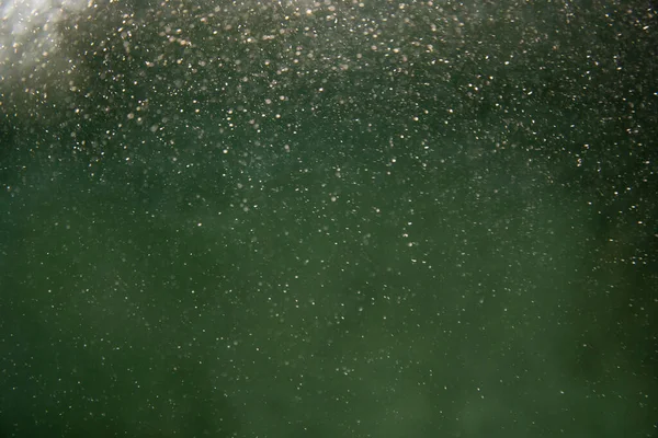 Grönt Vatten Och Bubblor Abstrakt Bakgrund Makro — Stockfoto