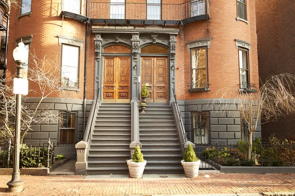 Τυπικό κτίρια κατοικιών στη Βοστώνη Εικόνα Αρχείου