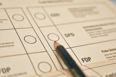 Almanya'da seçim için seçim formu